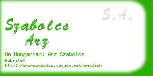 szabolcs arz business card